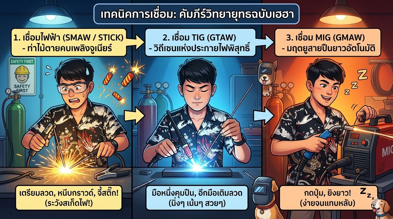 เทคนิคการเชื่อม :คัมภีร์วิทยายุทธฉบับเฮฮา
