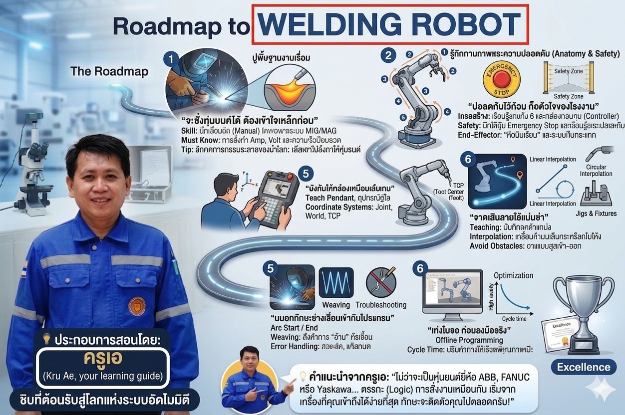 Roadmap: สู่การเป็นผู้เชี่ยวชาญแขนกลงานเชื่อม (Welding Robot)