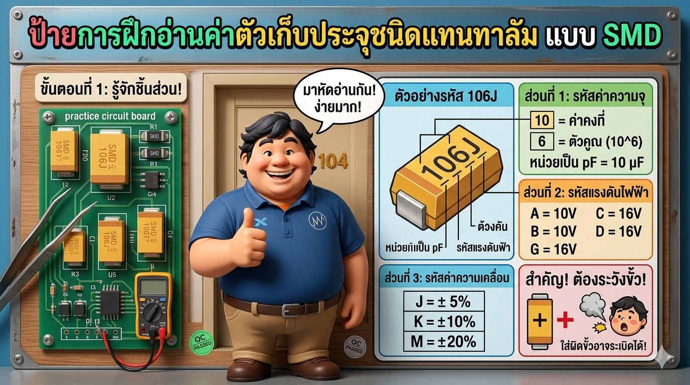 การอ่านค่าตัวเก็บประจุแบบแทนทาลัม