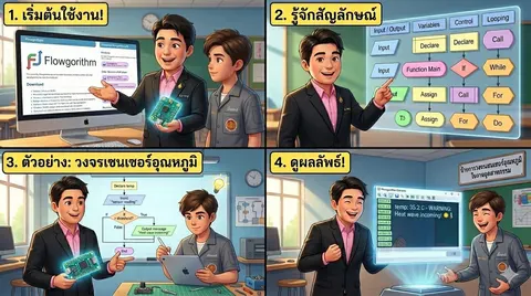 การใช้งานโปรแกรม Flowgorithm