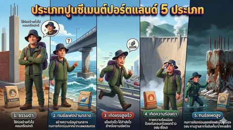 Infographic-ปูนซีเมนต์ปอร์ตแลนด์ 5 ประเภท