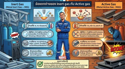 ข้อแตกต่างของ Inert gas กับ Active gas