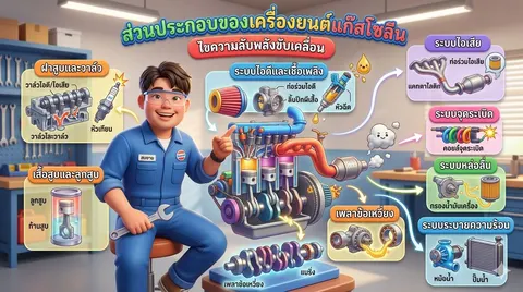 อินโฟกราฟฟิกงานเครื่องแก๊สโซลีน 