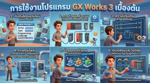 การใช้งาน โปรแกรม Gx Works 3 เบื้องต้น
