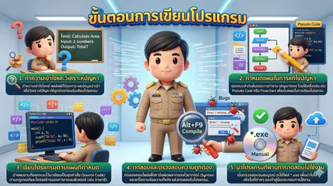 ขั้นตอนการเขียนโปรแกรม