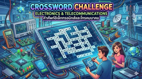 เกมส์ Crossword คำศัพท์อิเล็กทรอนิกส์และโทรคมนาคม
