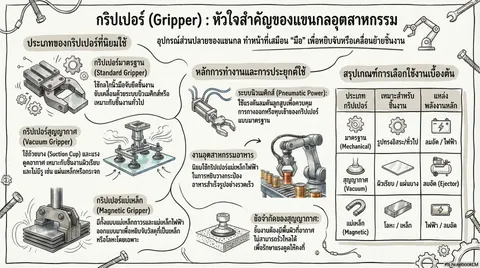 กริปเปอร์ (Gripper) ของหุ่นยนต์แขนกลอุตสาหกรรม