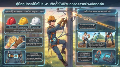 เครื่องมือในงานติดตั้งไฟฟ้านอกอาคาร