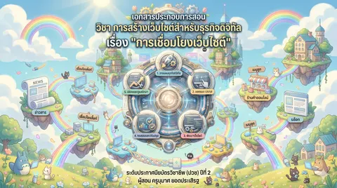 ปกสไลด์  เนื้อหา "การเชื่อมโยงเว็บไซต์"