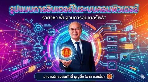 ปกสไลด์ รูปแบบการอินเตอร์เฟสของคอมพิวเตอร์