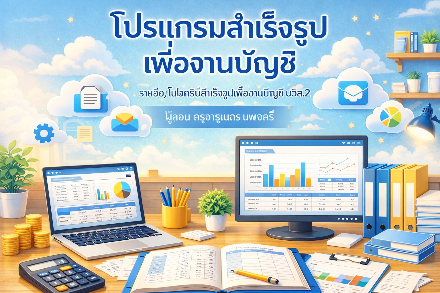 หน้าปกสไลด์โปรแกรมสำเร็จรูปเพื่องานบัญชี