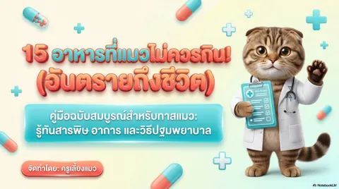 15 อาหารที่แมวไม่ควรกิน (NotebookLM)