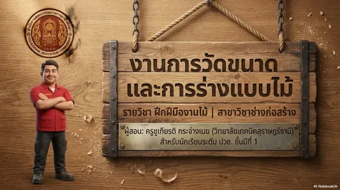 งานการวัดขนาดและการร่างแบบไม้