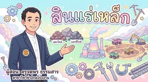 ภาพหน้าปกสไลด์ เรื่อง "สินแร่เหล็ก"