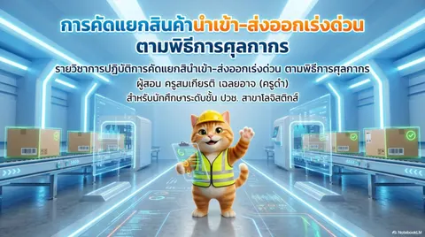 Slide "การคัดแยกสินค้านำเข้า-ส่งออกเร่งด่วน"