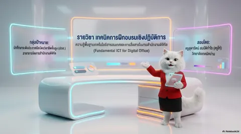 สร้างสไลค์ "ความรู้พื้นฐานเทคโนโลยีสารสนเทศและการสื่อสารในงานสำนักงานดิจิทัล"