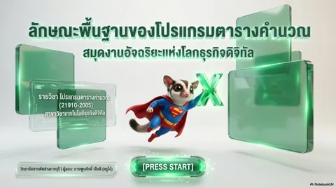 ลักษณะพื้นฐานของโปรแกรมตารางคํานวณ