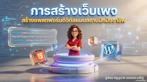 สร้างสไลด์ เรื่อง "การสร้างเว็บเพจ" 