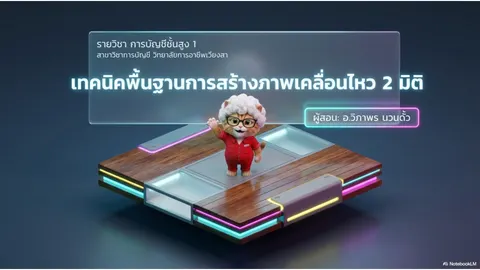 คำสั่งในการออกแบบสื่อการเรียนการสอนในรูปแบบสไลด์นำเสนอสำหรับรายวิชาการบัญชีชั้นสูง 1 ของวิทยาลัยการอาชีพเวียงสา