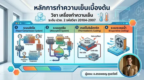 หน้าปกสไลด์เรื่องหลักการทำความเย็นเบื้องต้น