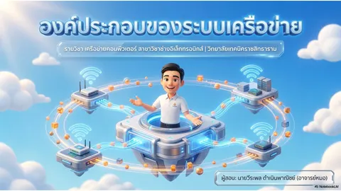 สไลด์เรื่อง "องค์ประกอบของระบบเครือข่าย"