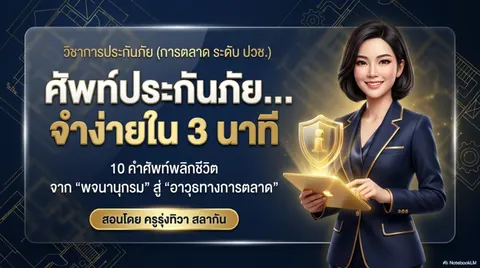 สไลด์เรื่องคำศัพท์ที่ควรรู้เกี่ยวกับการประกันภัย วิชาการประกันภัย
