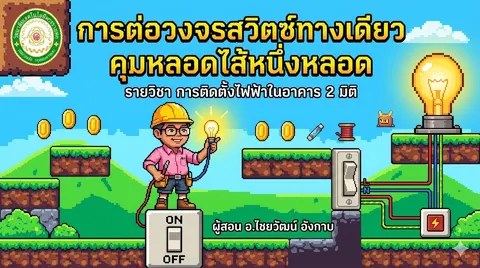 ปกสไลด์การต่อสวิตช์ทางเดียวคุมหลอดไส้หนึ่งหลอด
