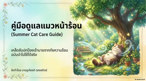 สไลค์สอนคู่มือดูแลแมวช่วงหน้าร้อน