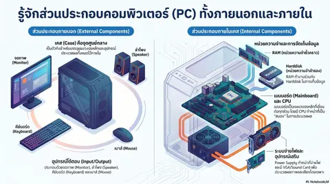 "รู้จักส่วนประกอบคอมพิวเตอร์ PC ทั้งภายนอกและภายใน