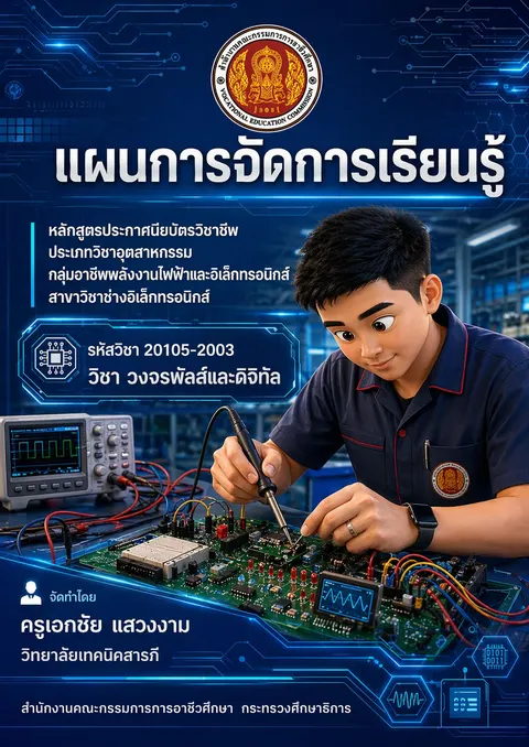 หน้าปกแผนการจัดการเรียนรู้วิชาวงจรพัลส์และดิจิทัล