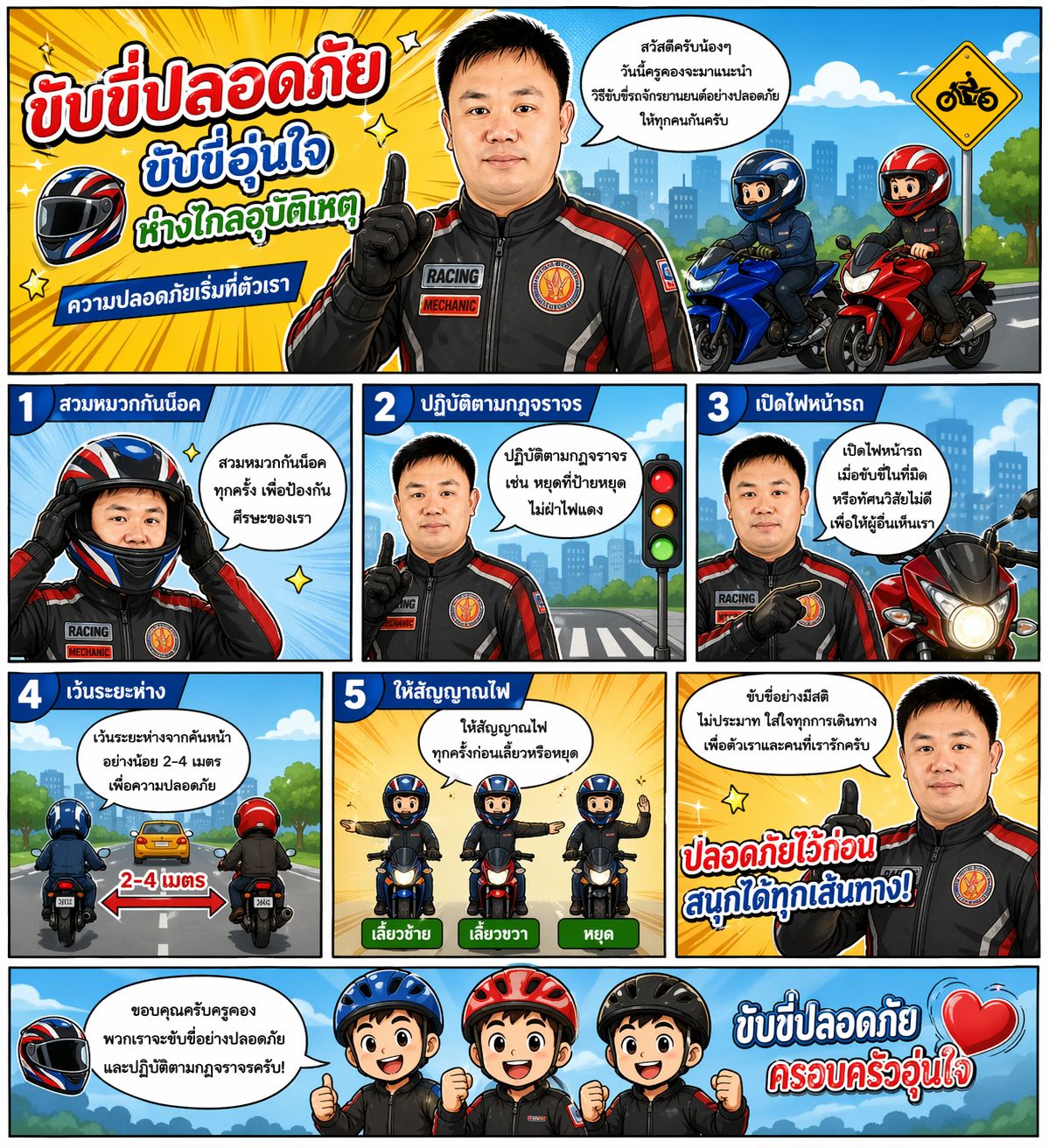 ความปลอดภัยในการใช้รถจักรยานยนต์