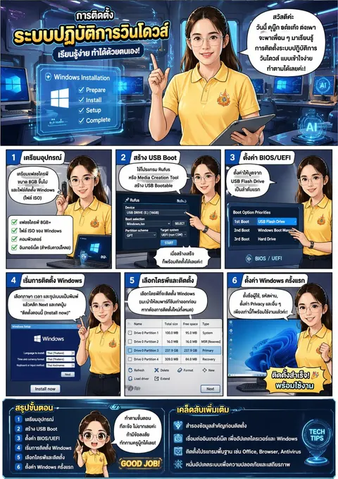 การติดตั้งระบบปฏบัติการวินโดวส์