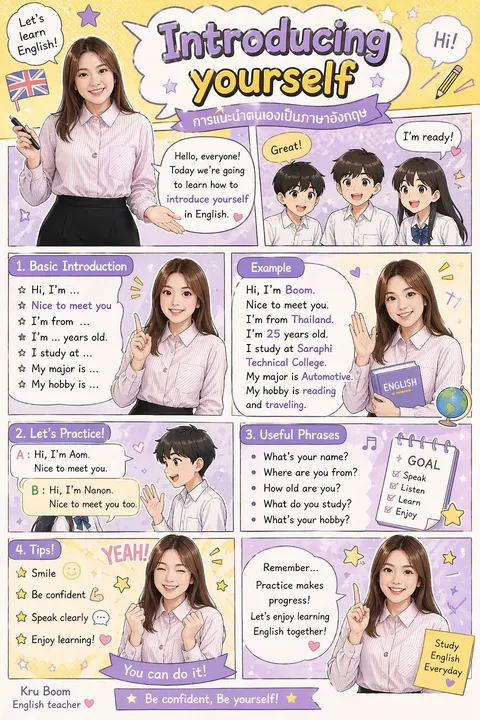 การแนะนำตนเองภาษาอังกฤษ