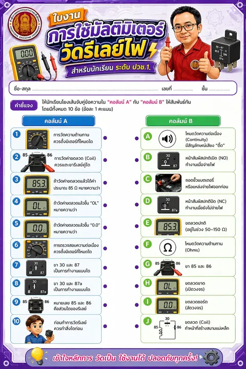 แบบทดสอบการใช้มัลติมิเตอร์