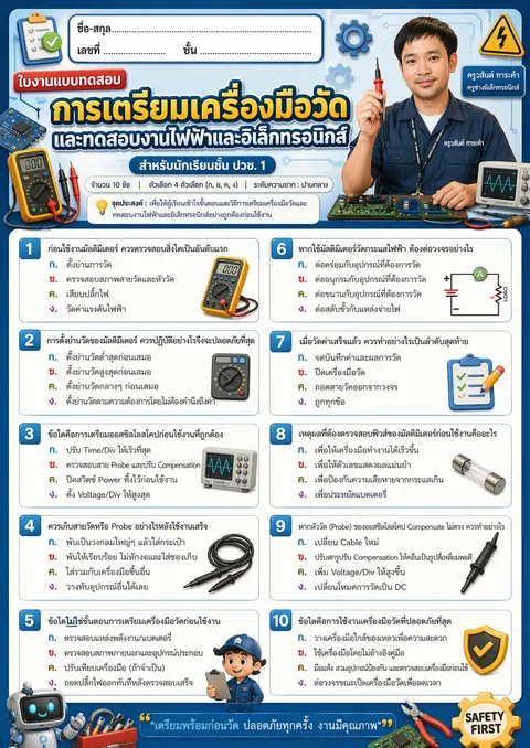 การเตรียมเครื่องมือวัดและทดสอบงานไฟฟ้าและอิเล็กทรอนิกส์