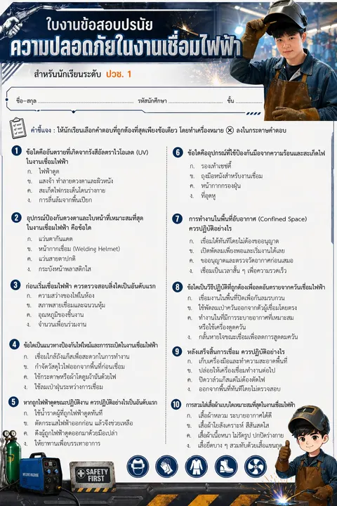 ข้อสอบความปลอดภัยในงานเชื่อมไฟฟ้า