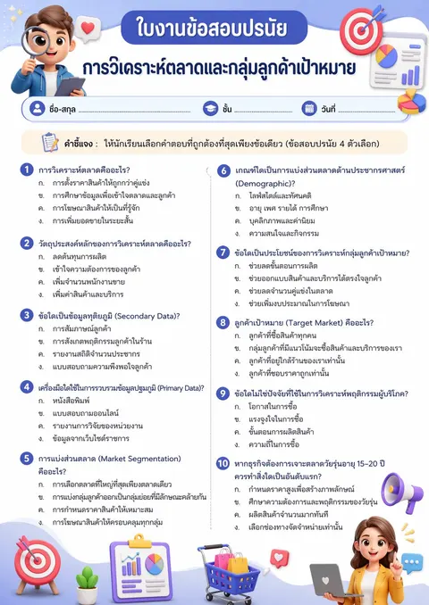 การวิเคราะห์ตลาดและกลุ่มลูกค้าเป้าหมาย