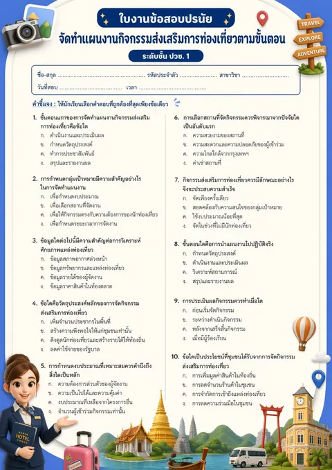 จัดทำแผนงานกิจกรรมส่งเสริมการท่องเที่ยวตามขั้นตอน