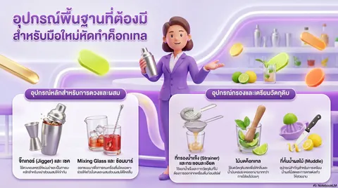 อุปกรณ์พื้นฐานสำหรับหัดทำค็อกเทล