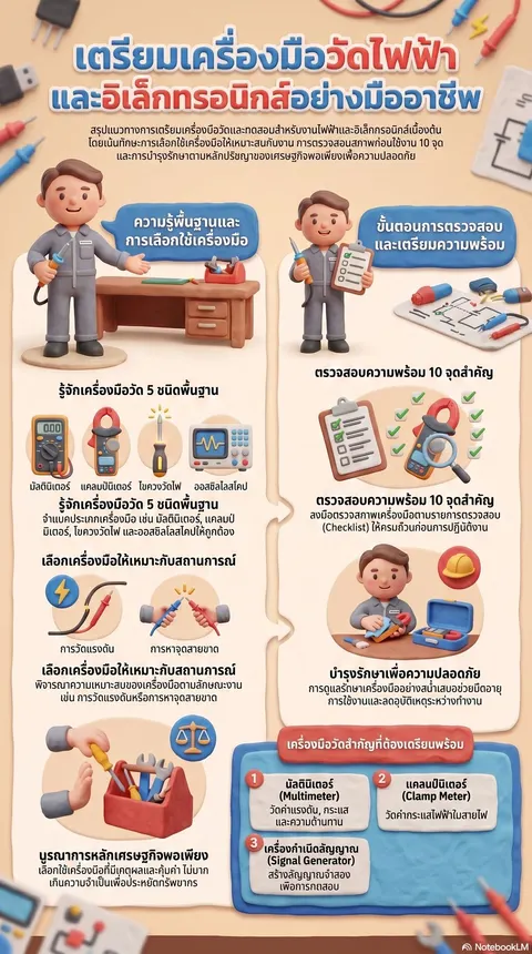 การเตรียมเครื่องมือวัดและทดสอบงานไฟฟ้าและอิเล็กทรอนิกส์