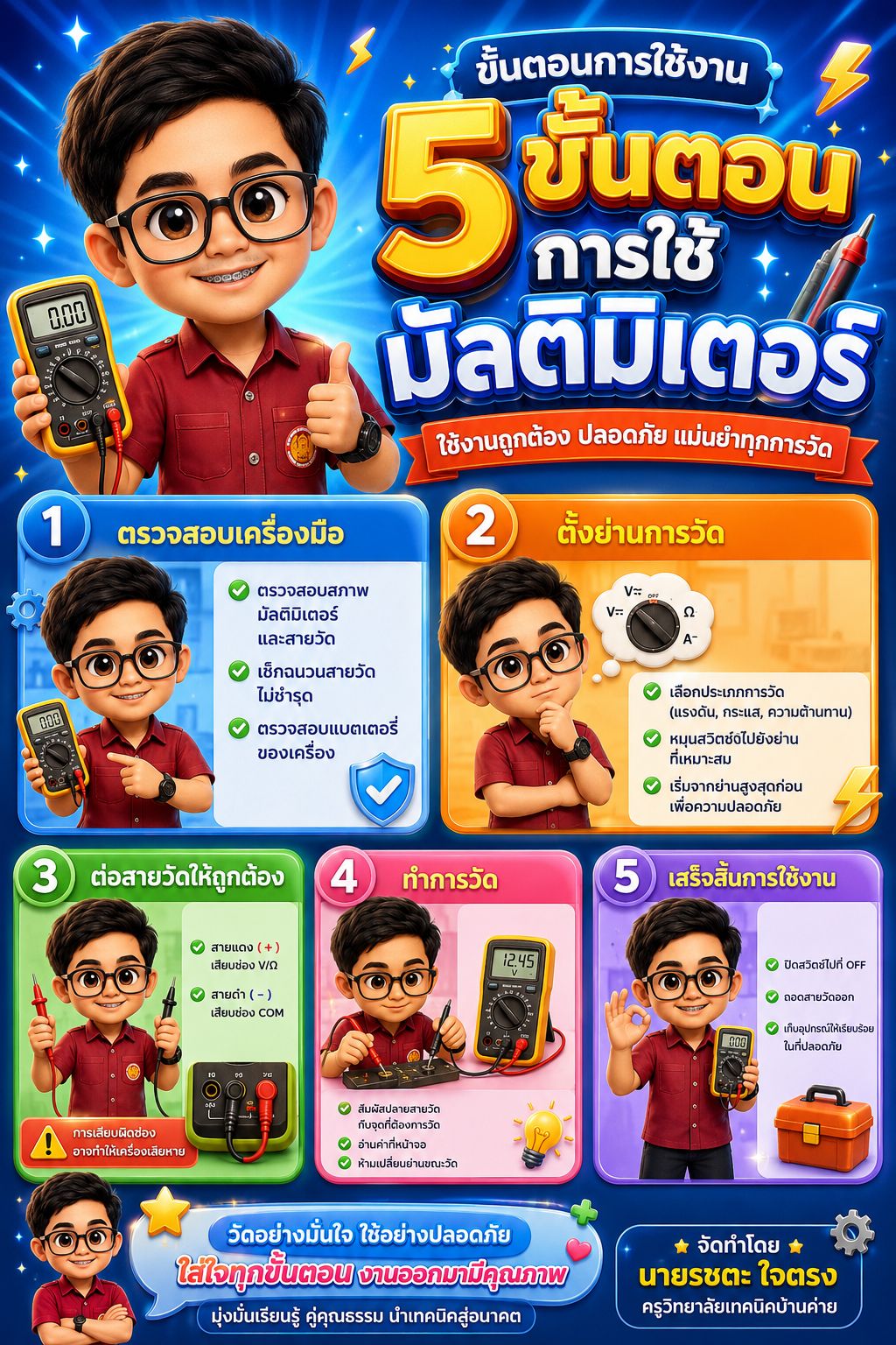 การใช้เครื่องมือวัดมัลติมิเตอร์