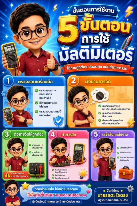 การใช้เครื่องมือวัดมัลติมิเตอร์
