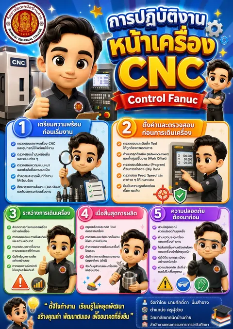 การปฏิบัติงานหน้าเครื่องCNC Control Fanuc
