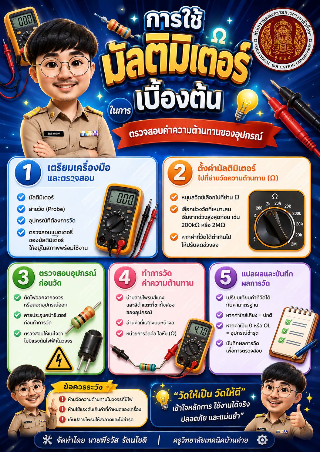 การใช้งานมัลติมิเตอร์วัดค่าความต้านทาน