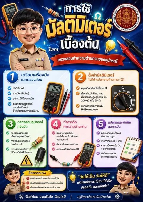 การใช้งานมัลติมิเตอร์วัดค่าความต้านทาน