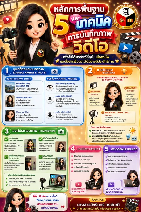หลักการพื้นฐานและเทคนิคการถ่ายวิดีโอ