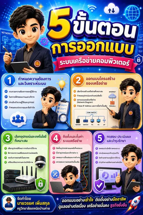 ขั้นตอนการออกบบระบบเครือข่ายคอมพิวเตอร์
