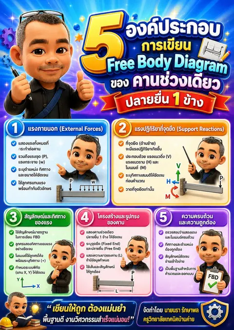 ขั้นตอนการเขียน Free Body Diagram