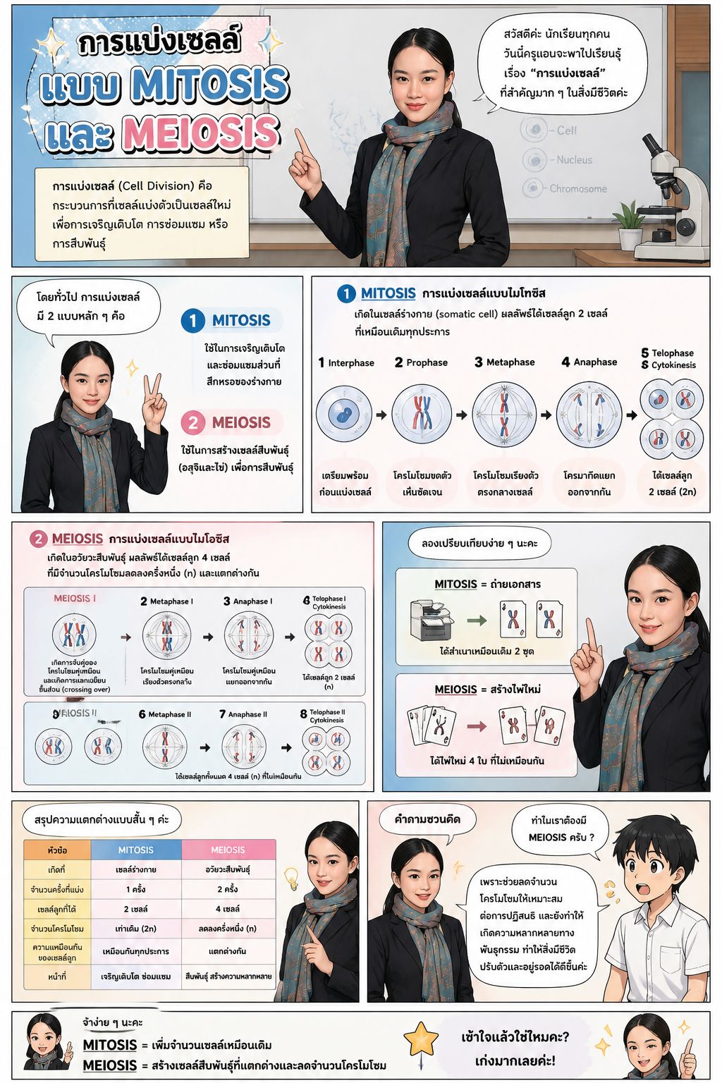 การแบ่งเซลล์แบบ mitosis และ meiosis