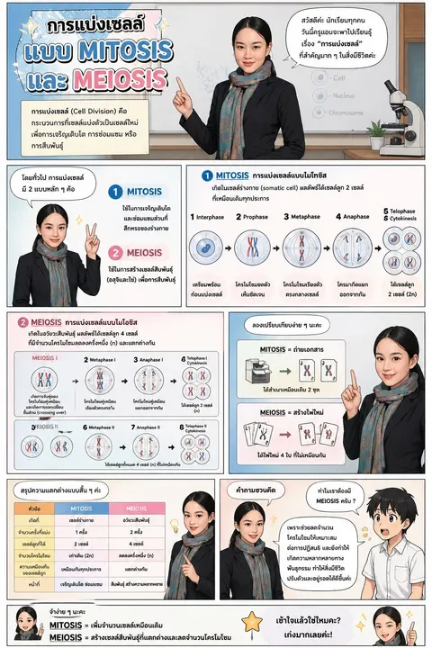 การแบ่งเซลล์แบบ mitosis และ meiosis